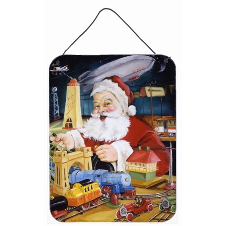 Carolines Treasures 12 x 16 in. Santa Claus Tin Toy Time Wall or Door Hanging Prints PJH3023DS1216